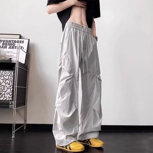 夏季速干裤百搭潮流松紧腰休闲捏褶透气阔腿裤长裤513CK1414特P28图片