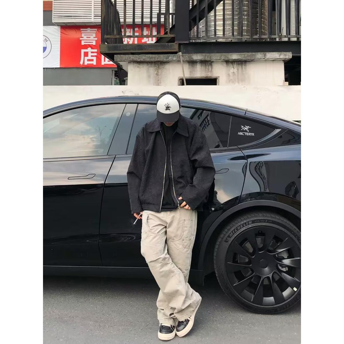 美式复古高街多口袋工装裤男潮牌褶皱直筒宽松伞兵裤513CK1230P55,女装休闲裤,星座513