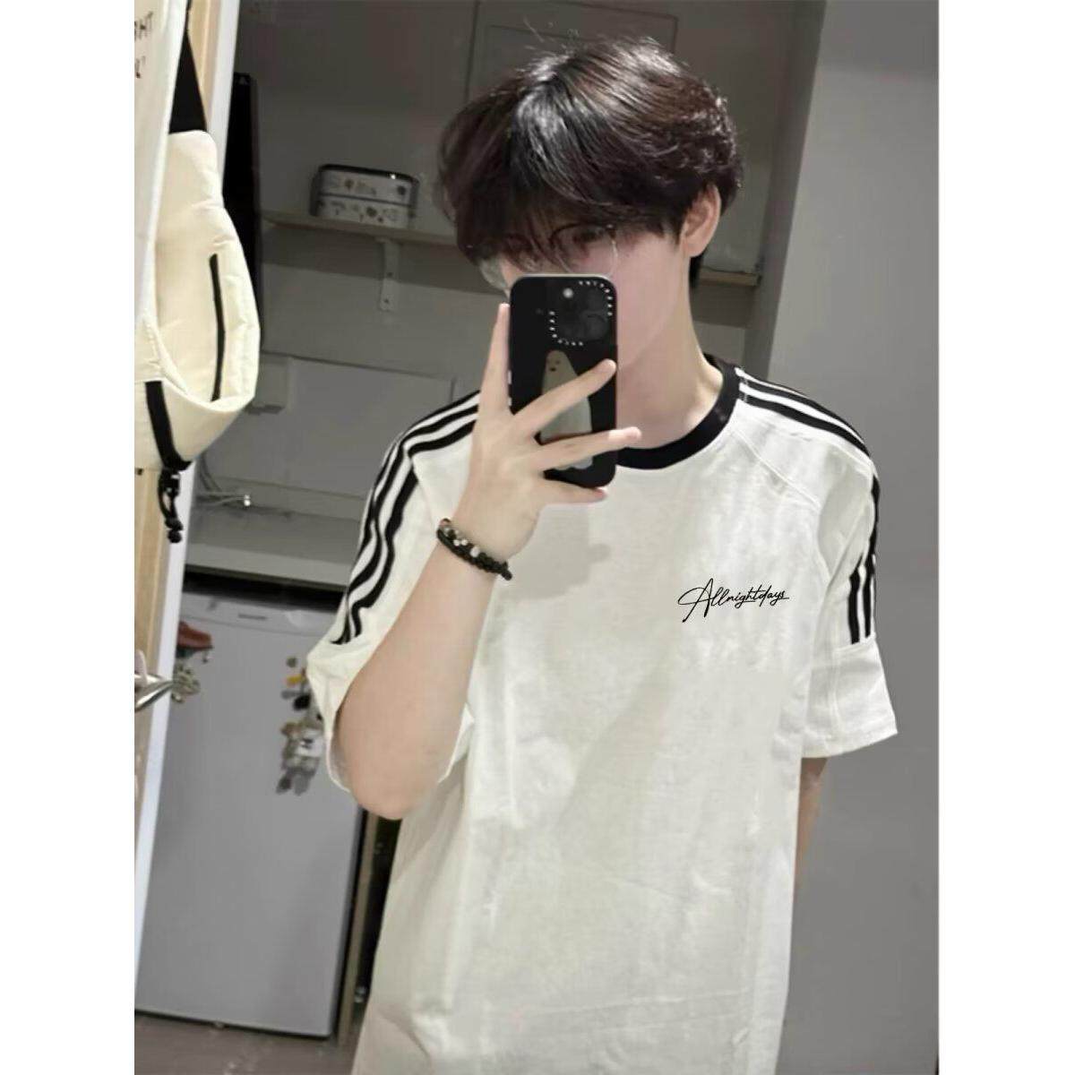 重磅美式高街三条杠港风短袖T恤男夏季上衣高街513DX462P29,男装T恤,星座513
