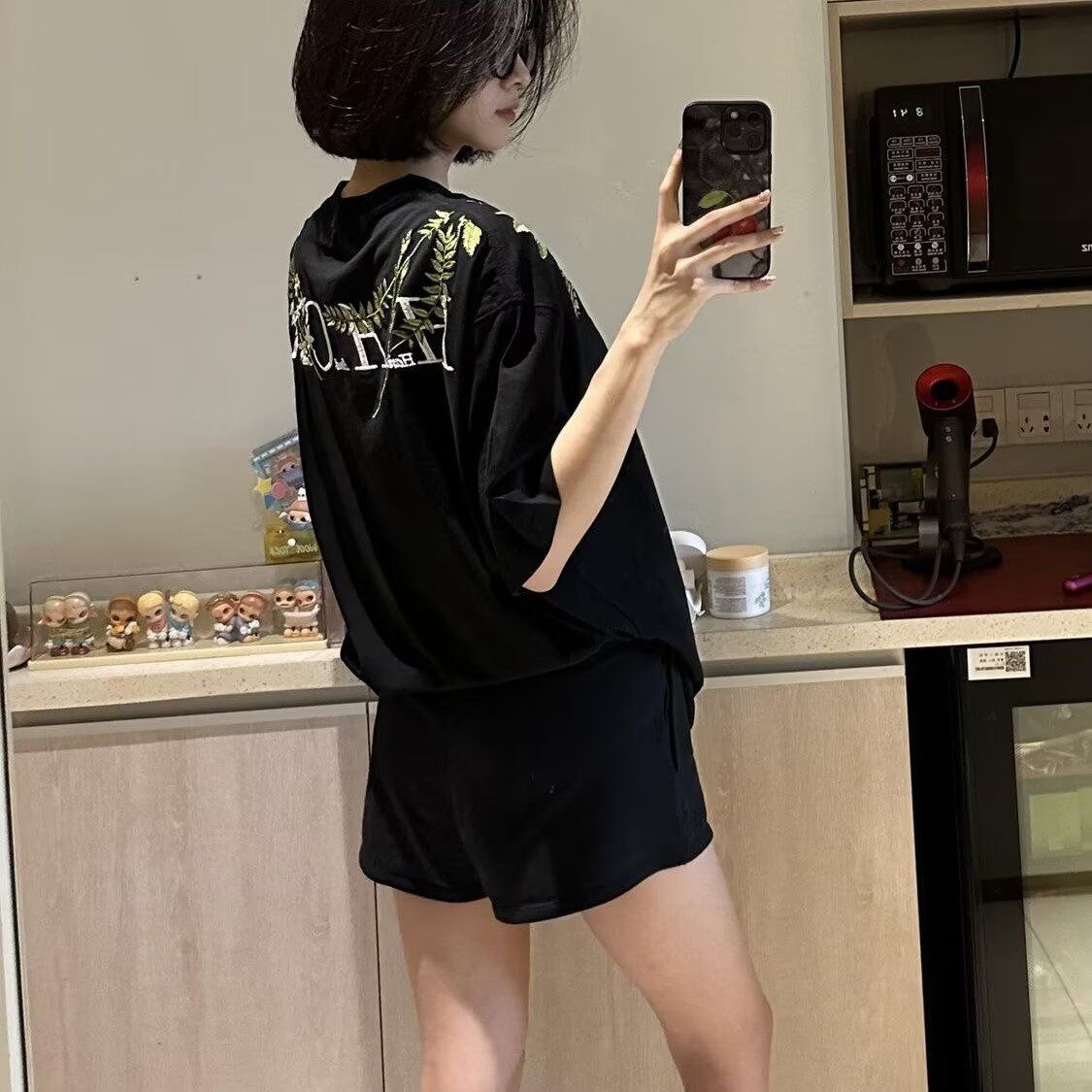 夏季宽松五分袖红潮流简约印花上衣513DX353P27,男装T恤,星座513