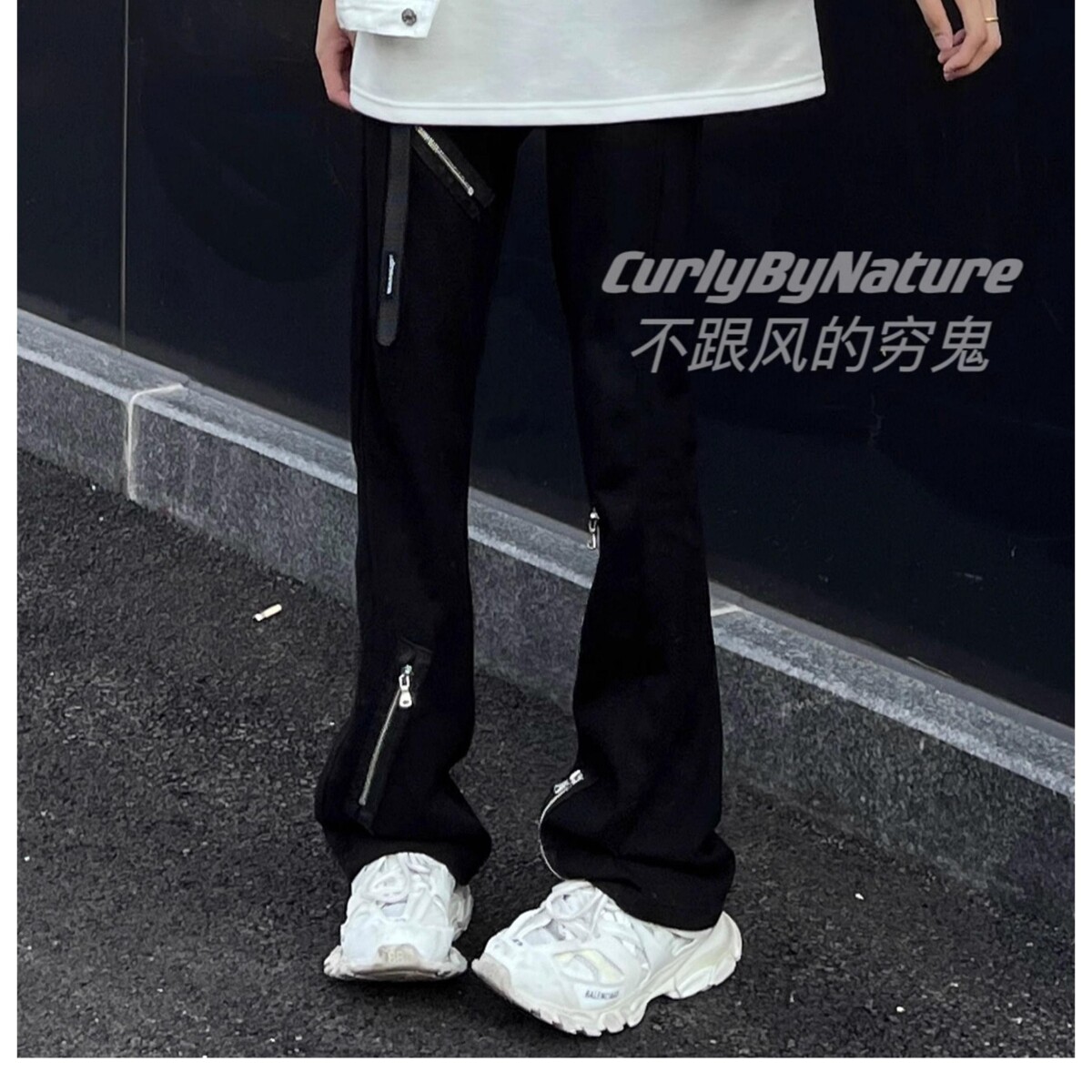 美式多拉链街头宽松微喇百搭高街牛仔裤男女裤子513CK1323P35,男装牛仔裤,星座513