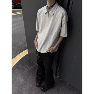 翻领短袖polo衫男夏季韩版潮流新款百搭体恤上衣513PL1393P36图片