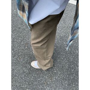 棕色裤子男款夏季美式复古高街阔腿裤微喇休闲长裤513CK1727P40图片