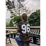 短袖t恤男夏季宽松五分袖红潮流简约印花上衣513DX1283P37，男装T恤，星座513