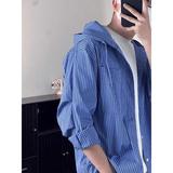 长袖衬衫日系港风宽松衬衣男夏季潮流百搭休闲外套513CS1311P45，男装衬衫，星座513