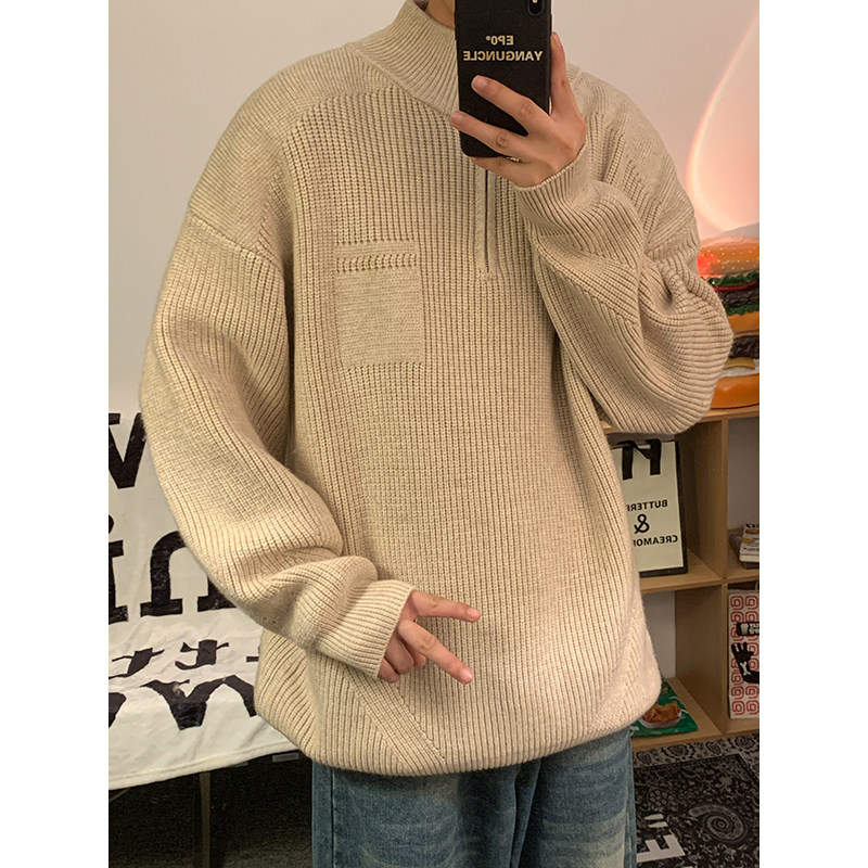 重磅高品质秋冬立领拉链宽松套头毛衣外套男514-7LD2353P80,男装针织衫/毛衣,星座513