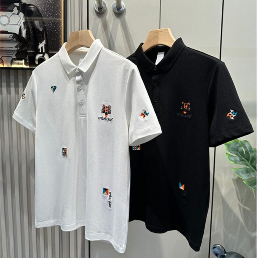 夏季精致刺绣polo衫男港风潮牌虎头设计翻领体恤513PL066P30,男装Polo衫,星座513