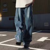 港风潮男夏季新款牛仔裤嘻哈潮高街潮流痞帅长裤513CK1257P50，男装牛仔裤，星座513