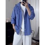 长袖衬衫日系港风宽松衬衣男夏季潮流百搭休闲外套513CS1311P45，男装衬衫，星座513