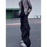 美式微喇弯刀西裤男春夏季潮牌修身显瘦垂感cleanfit阔腿休闲裤子，男装休闲裤，星座513