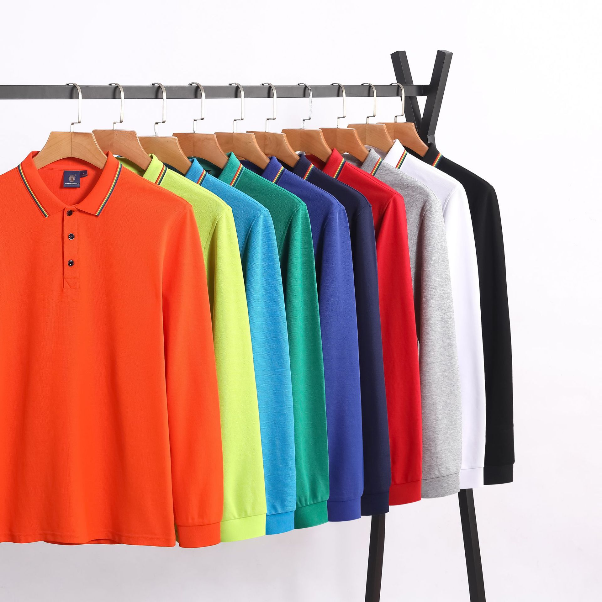 秋季长袖翻领POLO衫印制logo工作服刺绣广告衫定製企业团体聚会服