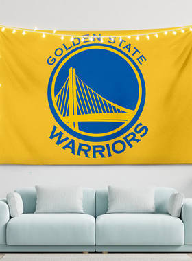 NBA篮球队标背景布勇士logo队徽标志墙布寝室宿舍训练馆装饰挂布