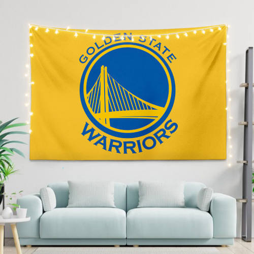 NBA篮球队标背景布勇士logo队徽标志墙布寝室宿舍训练馆装饰挂布