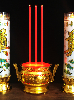 红白色奠LED电子蜡烛祭拜上坟灵堂殡葬白事清明节守灵无烟灯家用