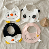ins韩系全棉新生儿围嘴卡通造型纯棉防吐奶宝宝口水巾婴幼儿围兜