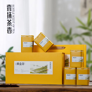 新款半斤装方形铁罐白茶黄金芽茶叶包装盒礼盒空盒厂家定制logo