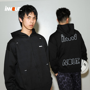 INNOUT LAB 拉链帽衫连帽长袖原创设计百搭休闲宽松运动卫衣国潮
