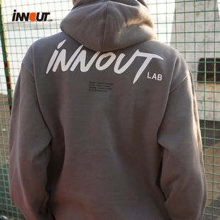 INNOUT LAB原创设计百搭连帽宽松休闲套头卫衣帽衫下摆可调节男