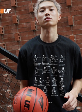 INNOUT LAB运动短袖裁判印花tee宽松篮球短袖超正版型圆领潮流T恤
