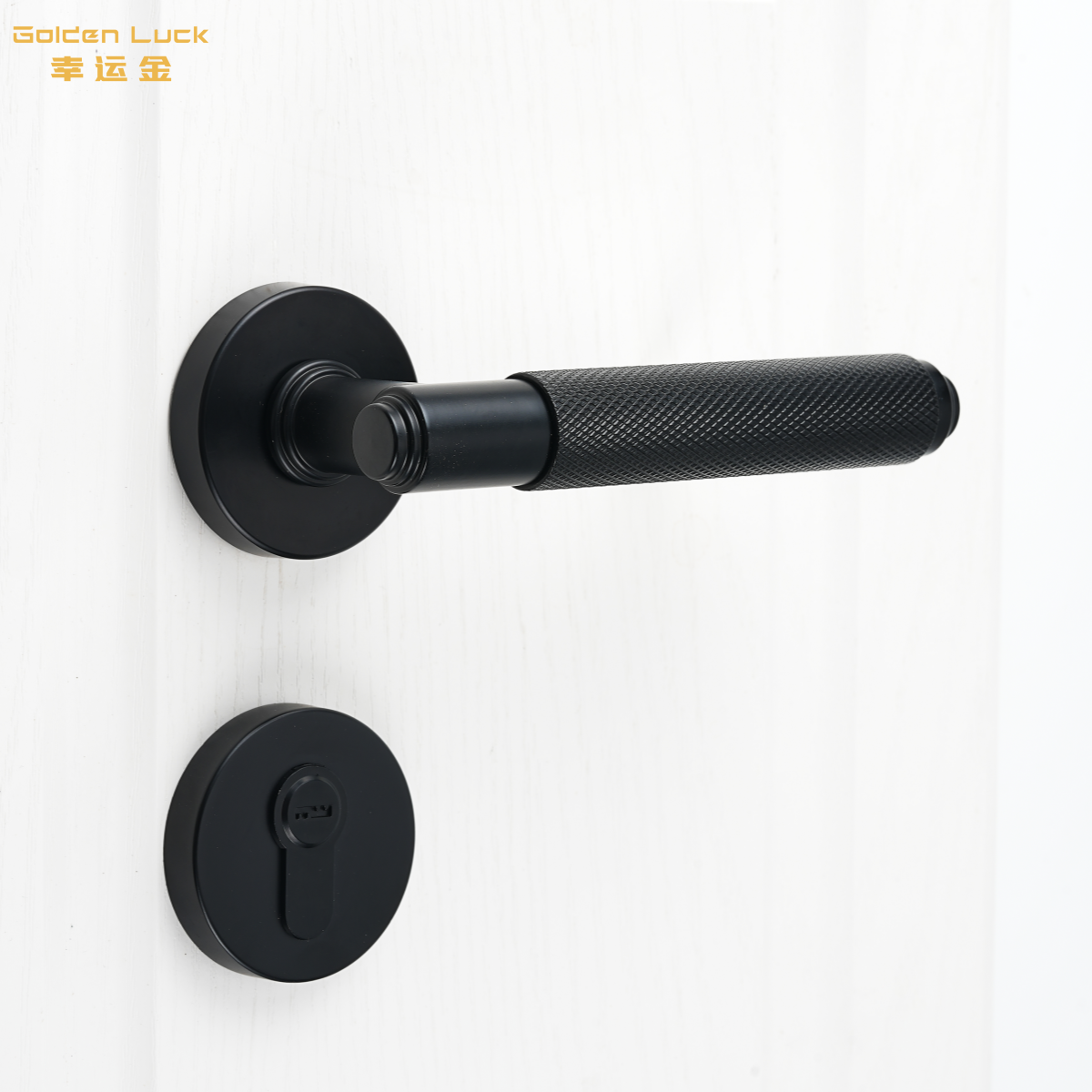 黑色室内门锁卧室静音房间木门把手灰色磁吸木门锁美式分体房门锁