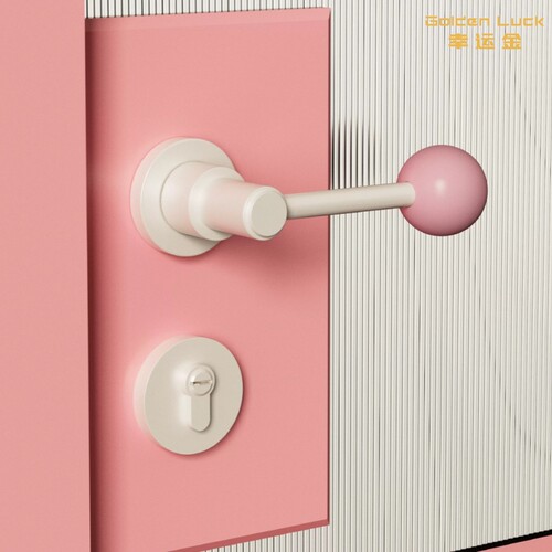 可爱风儿童彩球静音磁吸木门把手