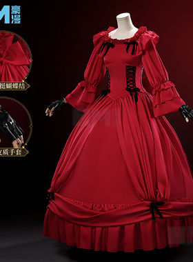 豪漫史卡蕾特cos服最后可以再拜托您一件事吗红色礼服群缎面