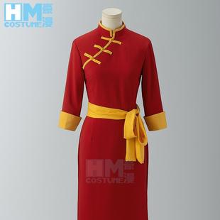 豪漫 银魂cos 烙阳衣装神乐cos 抗皱旗袍练功服