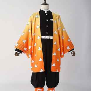 豪漫鬼灭之刃cos我妻善逸cos服羽织鬼杀队TR刺绣制服C服