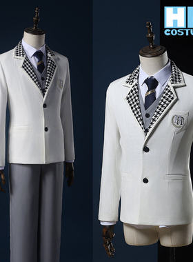 豪漫 蓝色监狱cos 白宝高中校服 凪诚士郎玲王cos服 白色西装制服