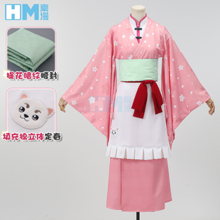 豪漫神乐春色茶房cos服银魂和服常服面料印花工艺cosplay女套装