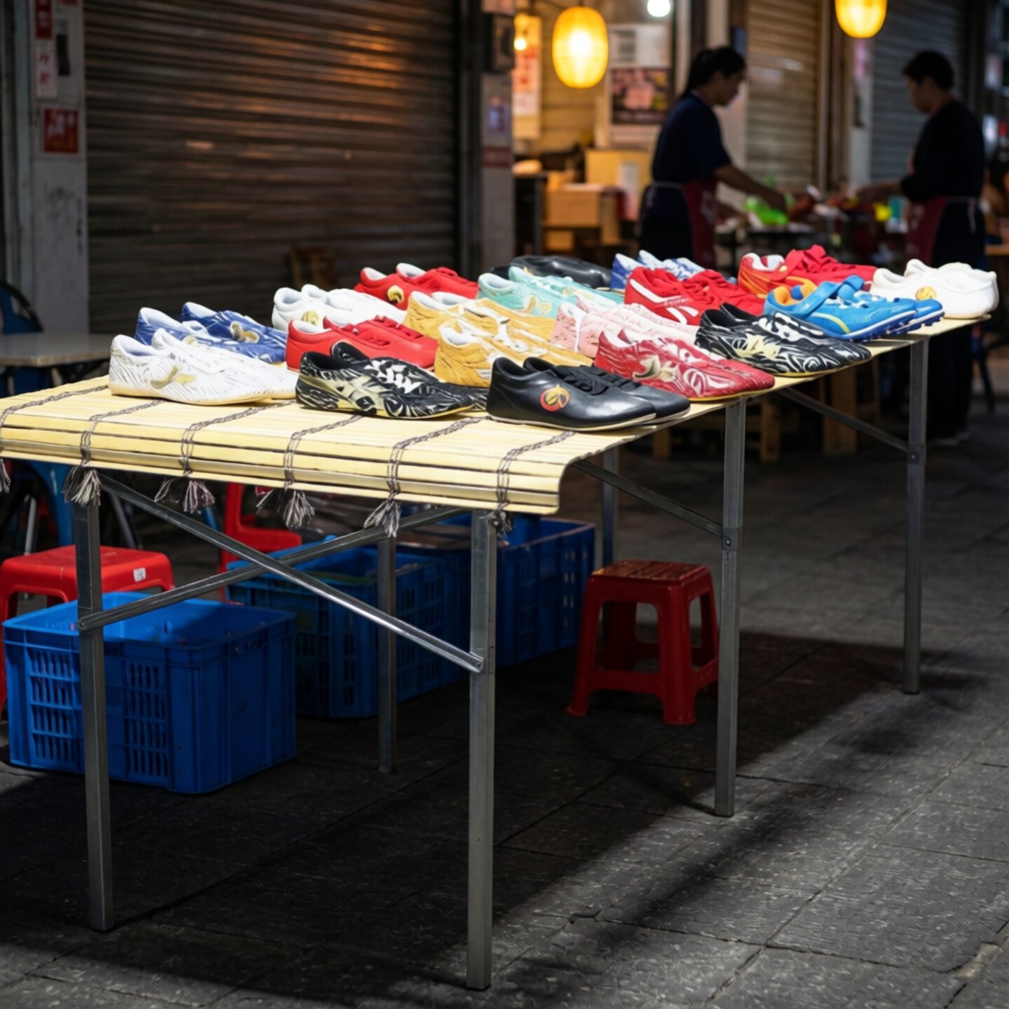 摆货架摆摊神器夜市地摊架子可折叠水果展示架摆摊竹席桌子伸缩架