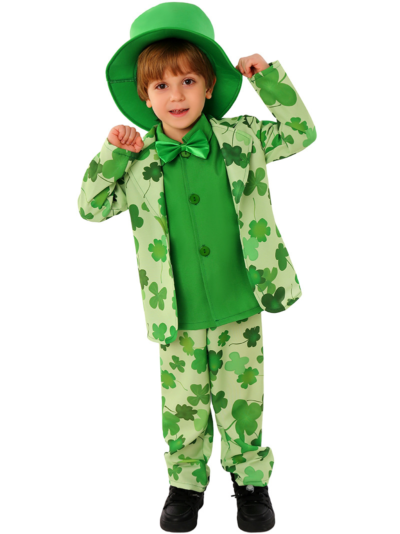 爱尔兰圣帕特里克节四叶草小西装