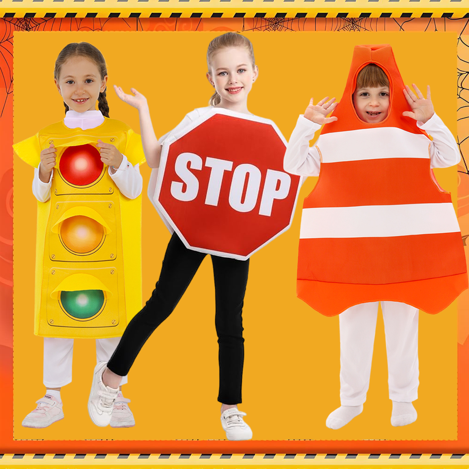 圣诞儿童交通锥停止牌红绿灯服装