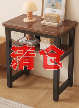 小桌子简易出租屋家用双层书桌鱼缸专用打印机置物架长方形工作台