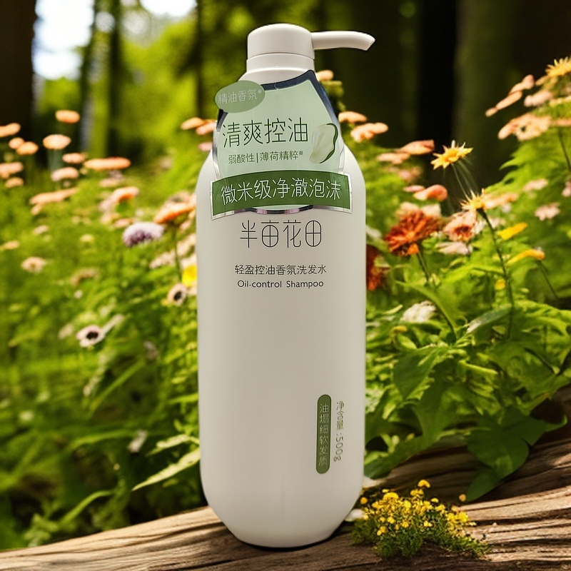 半亩花田轻盈控油洗发水清爽去屑香氛洗发露去油蓬松洗头膏家庭装