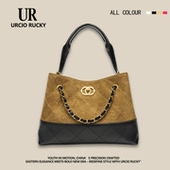 UR包包女小香风麂皮大容量托特包2025秋冬通勤百搭休闲单肩手提包