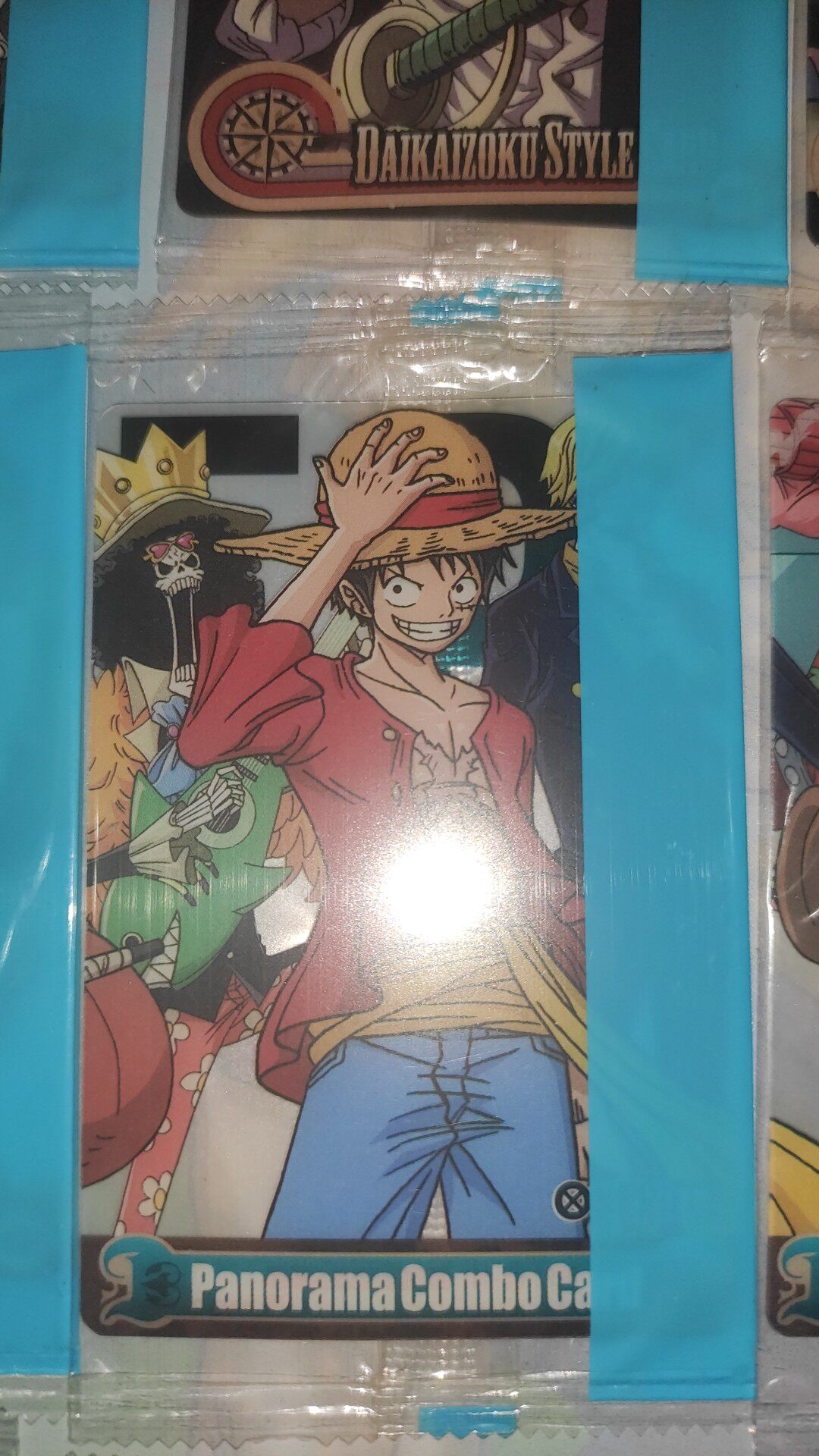 thumbnail for H04 One Piece Morinaga Shokugan Glue Card Original Bag Gold Card Flash Card Puka