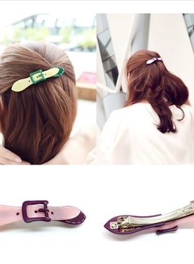 AngelRena韩国进口成人女款弹簧夹水晶扣发夹顶夹C830