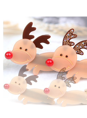 A160韩国进口头饰AngelRena日韩女款发卡刘海麋鹿发夹边夹鸭嘴夹