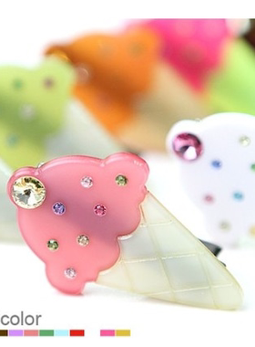 A214 韩国进口头饰AngelRena日韩新鲜小清新冰淇淋鸭嘴夹边夹