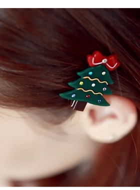 AngelRena发饰韩国狂欢圣诞树少女发卡儿童发夹鸭嘴夹边夹A230