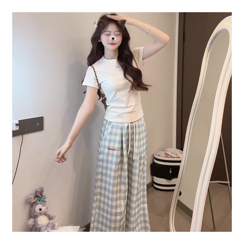夏季甜美小个子时尚套装女纯欲修时尚套装