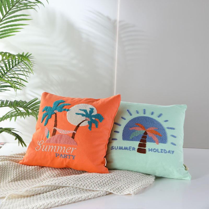 远梦抱枕清柠刺绣抱枕方枕靠枕汽车客厅枕头办公室正品