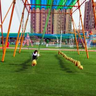 户外景区无动力游乐设备厂家 网红双龙秋千 儿童游乐园活动项目