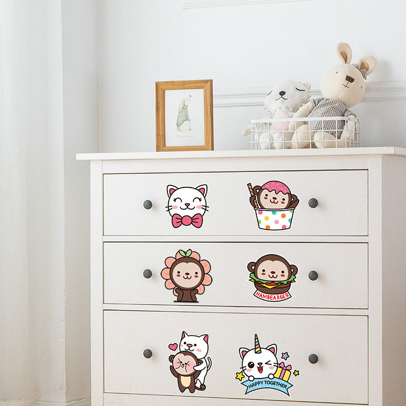 衣柜子柜门翻新旧家具贴纸自粘小图案贴画墙贴卡通儿童房间装饰品