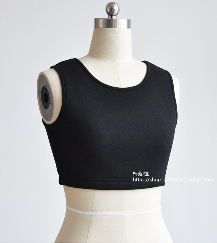 冬季半截保暖背心女 加绒加厚防寒内衣超短款护背护胸无袖打底衫