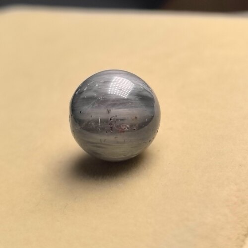 12.4㎜(无任何优化和注胶)天然水晶猫眼蓝灰兔毛单珠