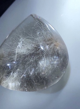 好货福利精美天然黑银钛晶花水晶吊坠