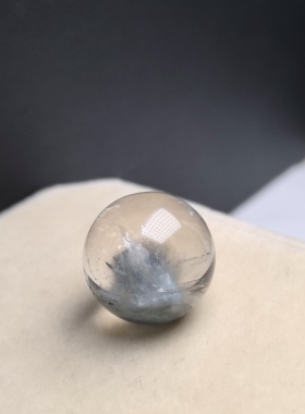 18.2㎜大漏福利没有任何优化注胶天然蓝兔毛水晶单珠