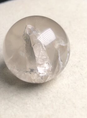 20mm无任何优化天然兔毛水晶包裹立体超级大柱子晶中晶单珠